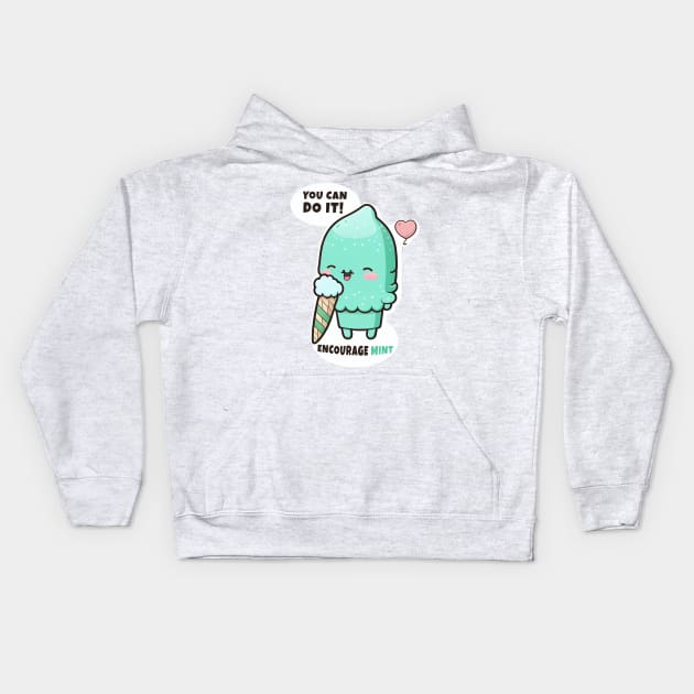 Encourage Mint Kids Hoodie by JigglePeek